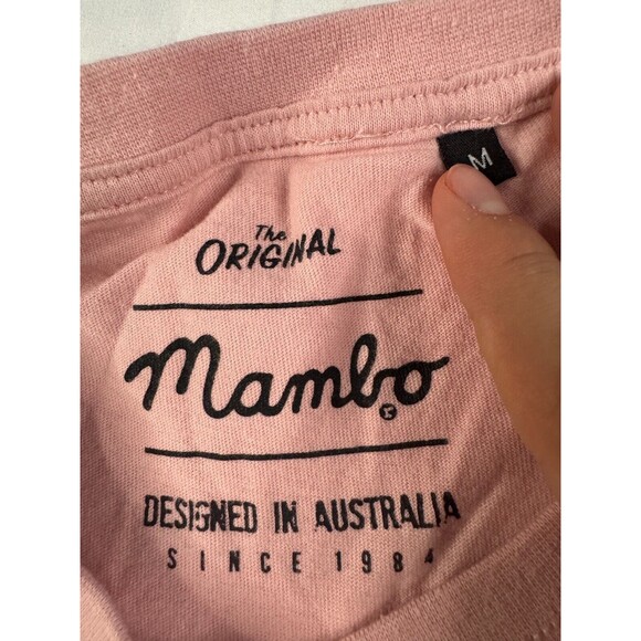 Mambo The Original T-Shirt Mens Size Medium Crew Neck Pink Short Sleeve - Picture 2 of 7